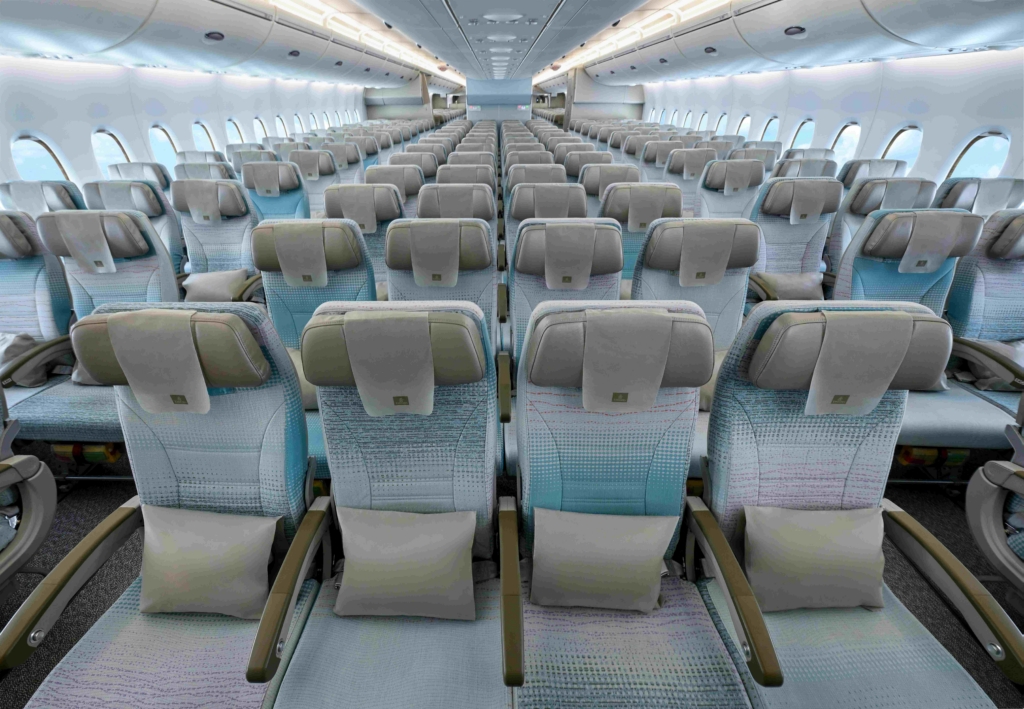 Emirates economy downstairs on Airbus A380