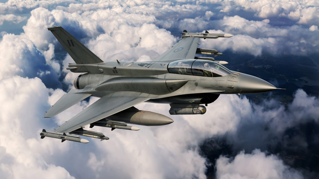 F-16 with conformal fuel tanks
