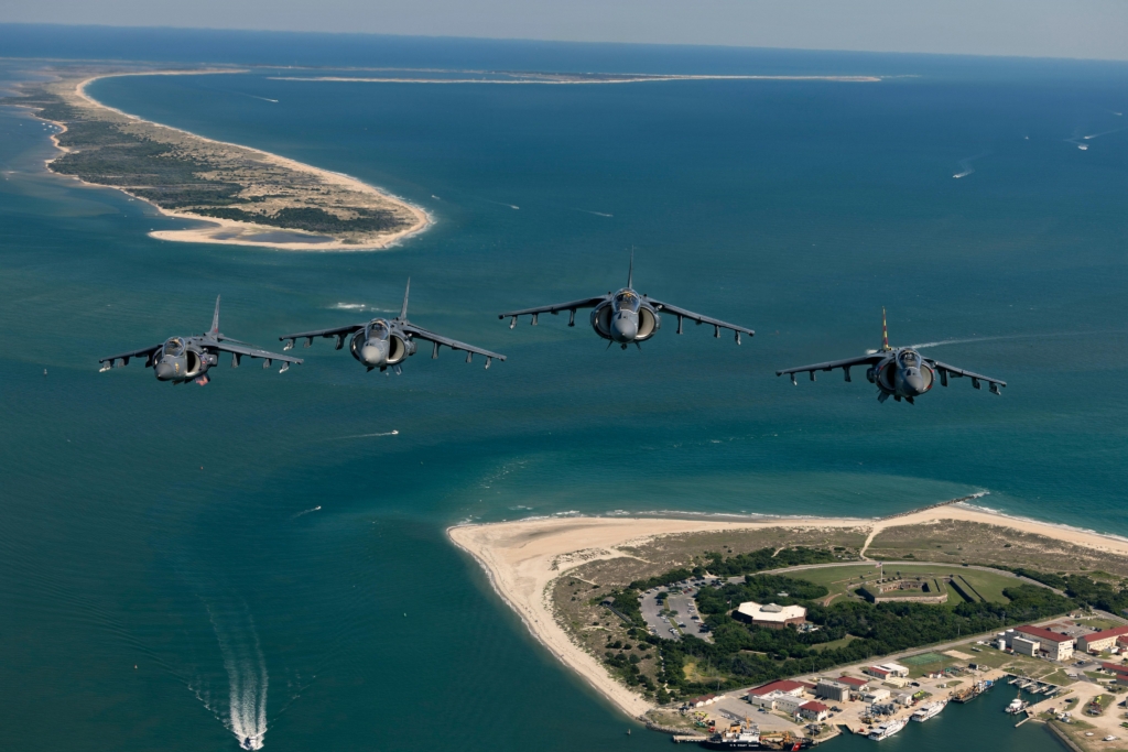 Marine Corps AV-8B Harrier II in flight
