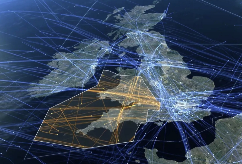 Map of UK air traffic