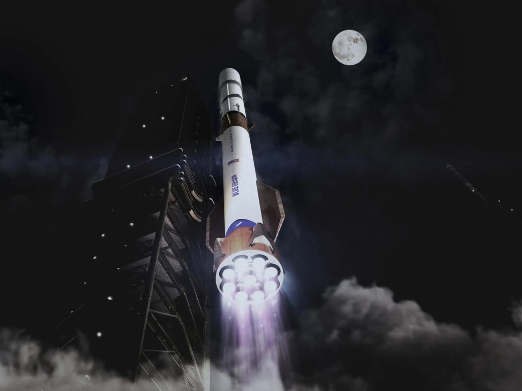 New Glenn rocket blasting off