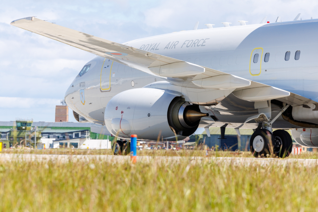 RAF WT001 E-7 Wedgetail arriving
