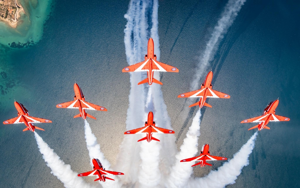 Red Arrows Hawk T1 formation flight