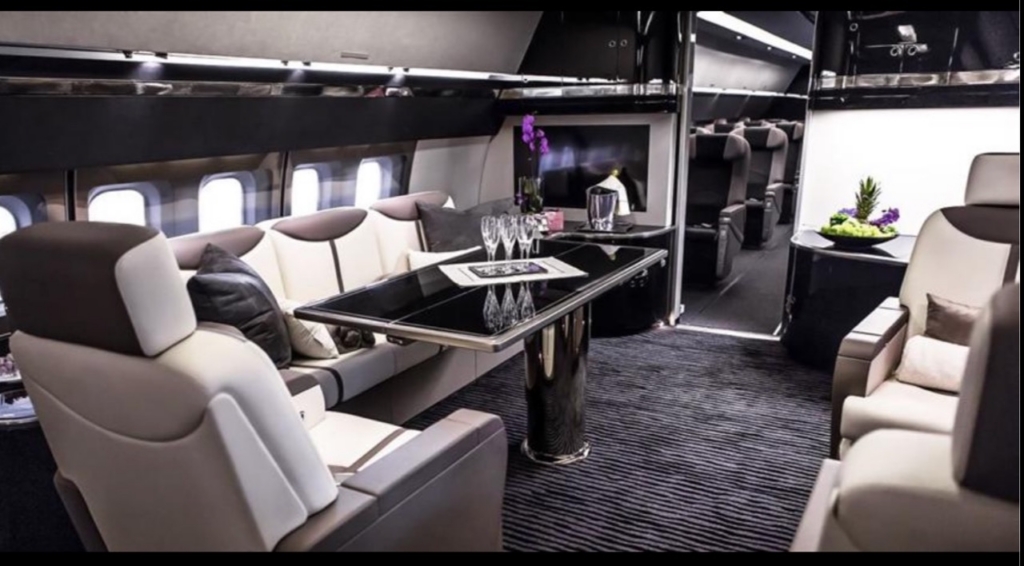 Elevate Jet Boeing 757 private jet interior