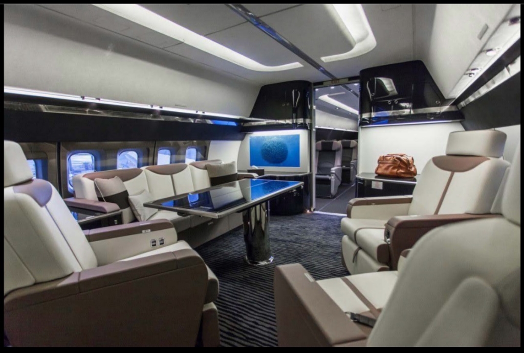 Elevate Jet Boeing 757 private jet interior