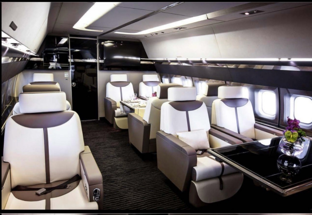Elevate Jet Boeing 757 private jet interior