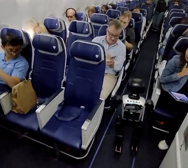 Stewie humanoid robot flies southwest airlines