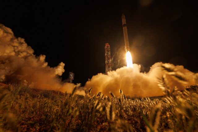 Soyuz 5 rocket launch in kazakhstan