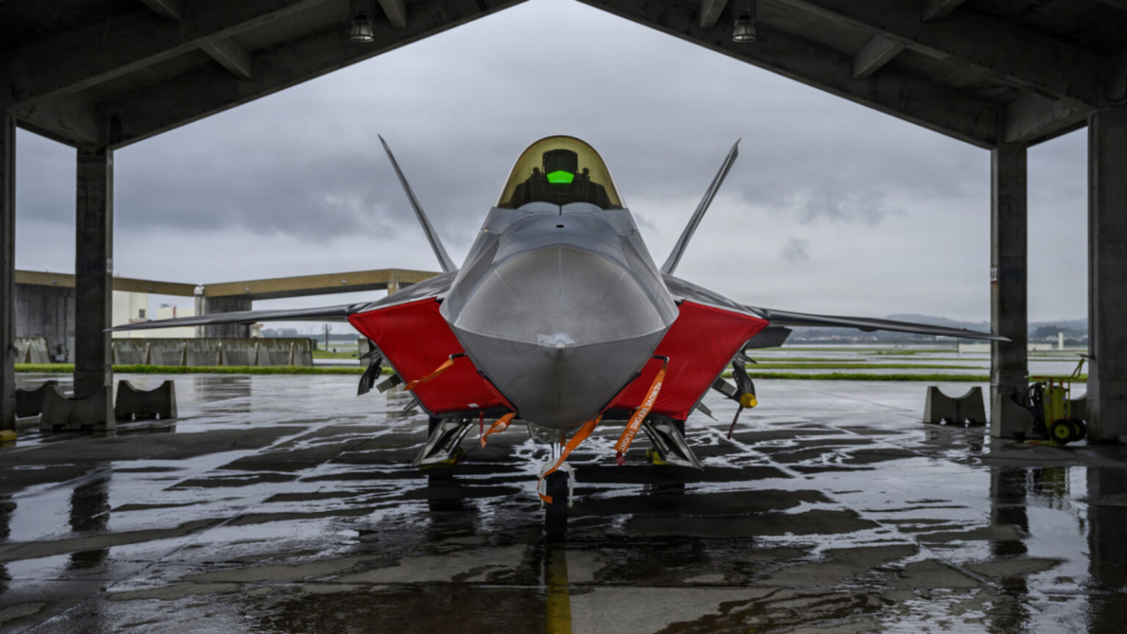 US Air Force F-22 raptor at Japanese air base