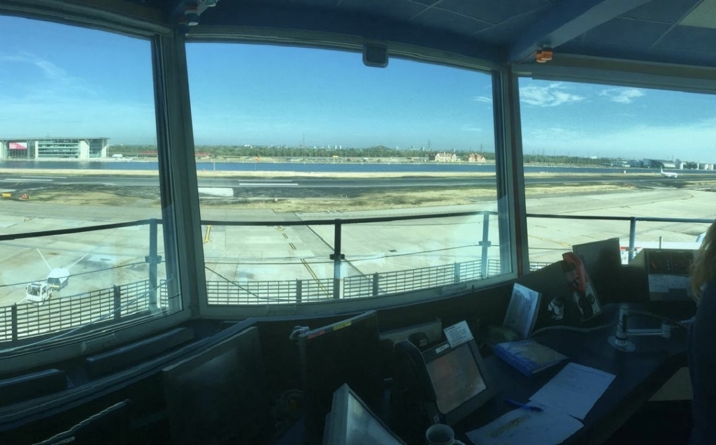 View from old tower at London City Airport