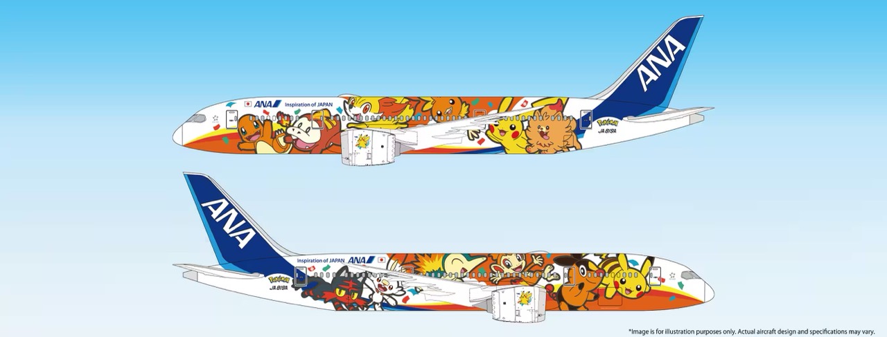 ANA new red Pokémon jet