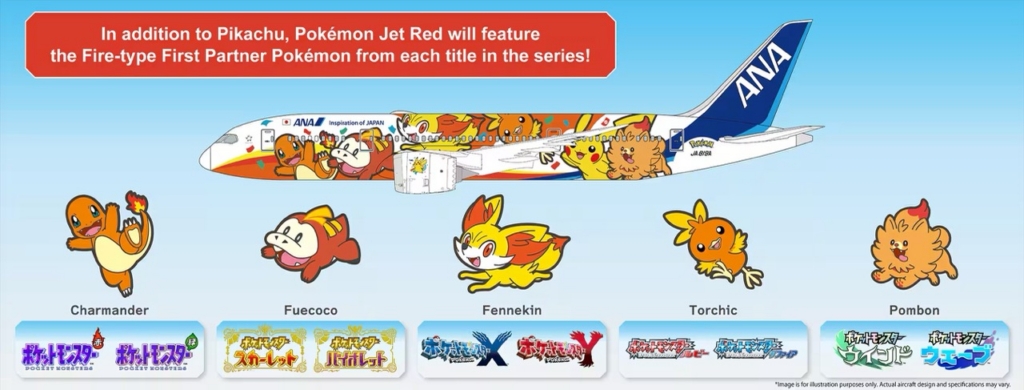 ANA new red Pokémon jet