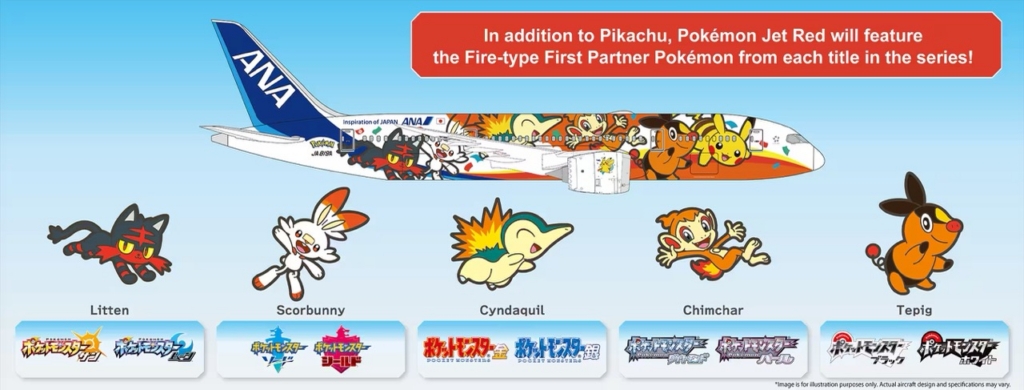 ANA new red Pokémon jet