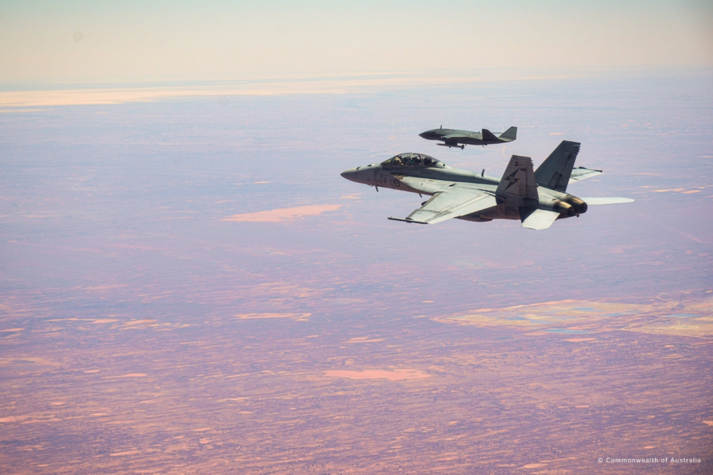 MQ-28 teaming with F/A-18F Super Hornet