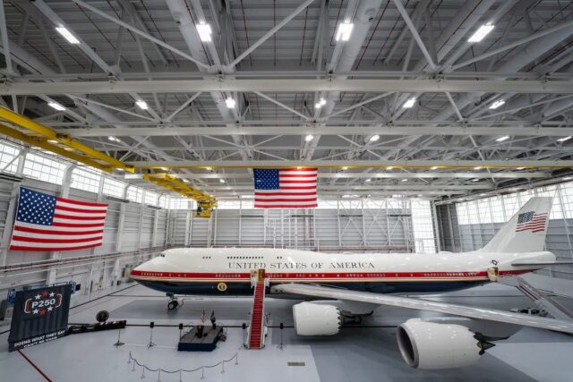 VC-25B Bridge aircraft arrives at Joint Base Andrews, begins commissioning flights.