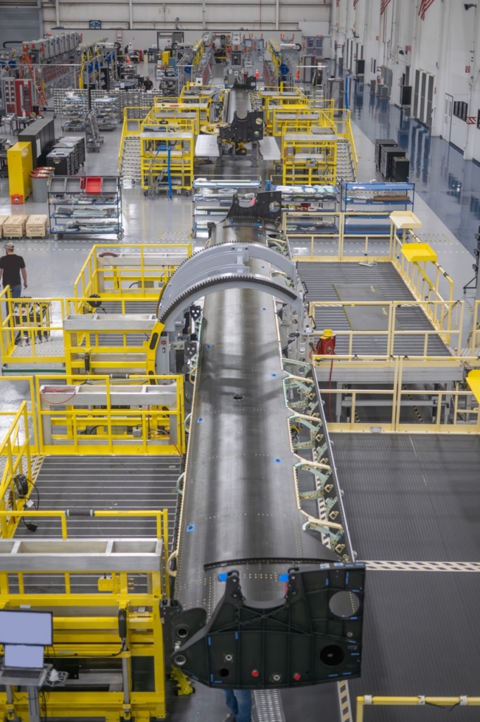 Cheyenne II wing structure in Bell manufacturing plant