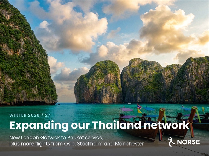 Norse Atlantic Airways expands Winter 26/27 routes to Thailand