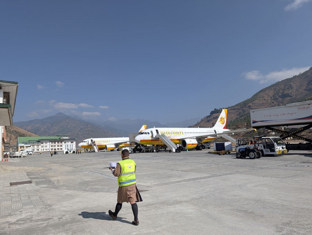 Airbus A319s at Paro Airport in Bhutan