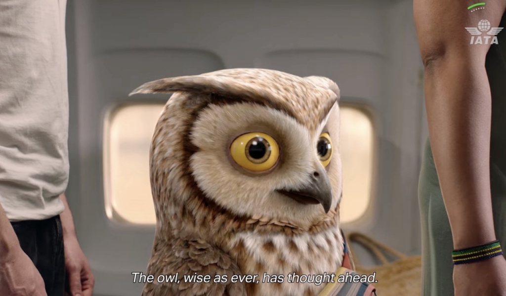 Animated character in IATA's new "Save a life, not a bag" campaign video