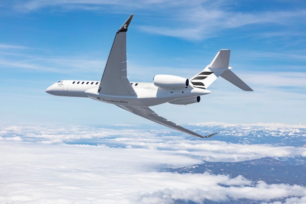 Bombardier Global 8000 in flight