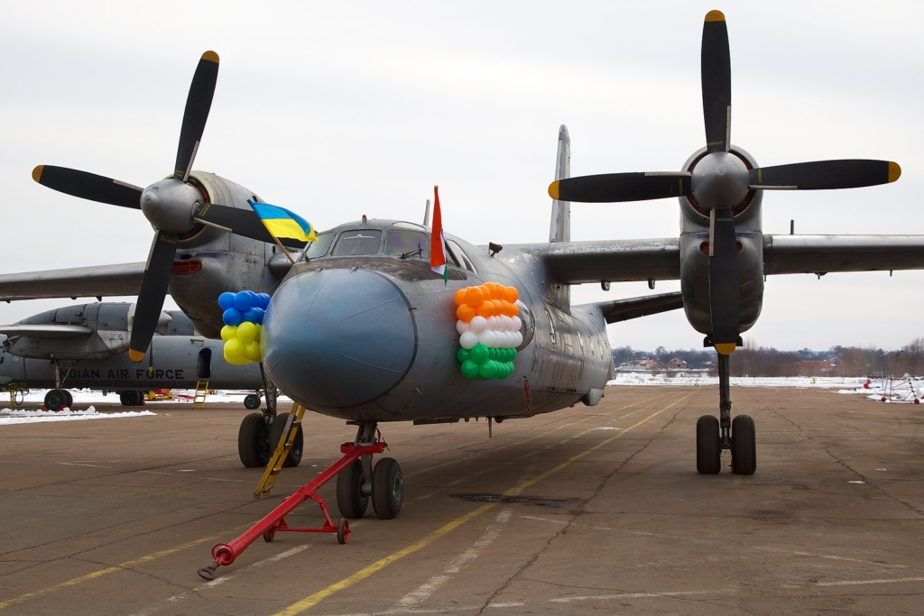 Indian Air Force Antobov An-32 with ballons