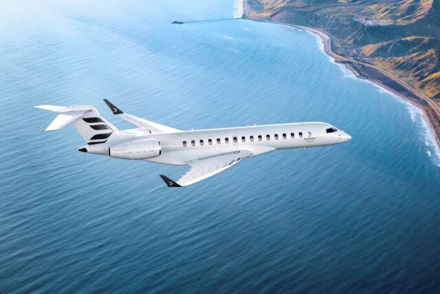 Bombardier Global 8000 in flight