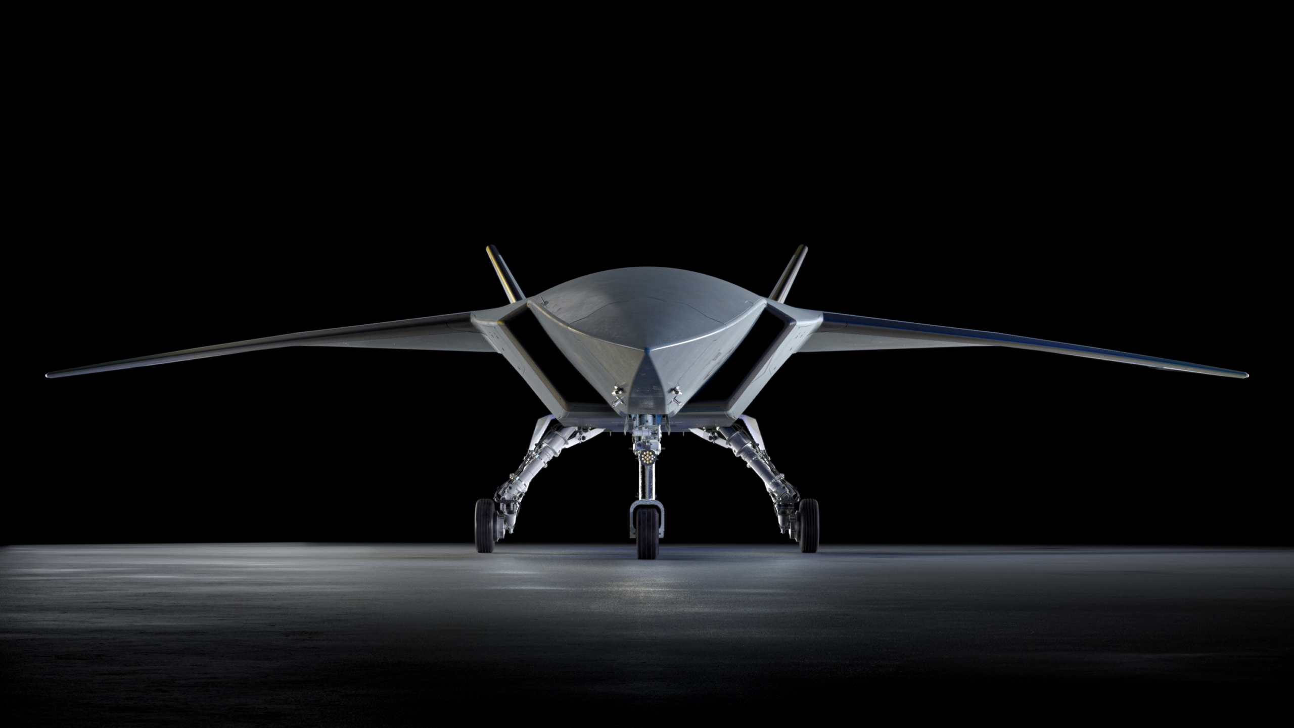 This image offers a good first look at the new forward profile of the Block 3-standard MQ-28 Ghost Bat. Its wings are 25% larger, boosting the aircraft's overall MTOW, range, payload capacity and endurance. Image: Boeing