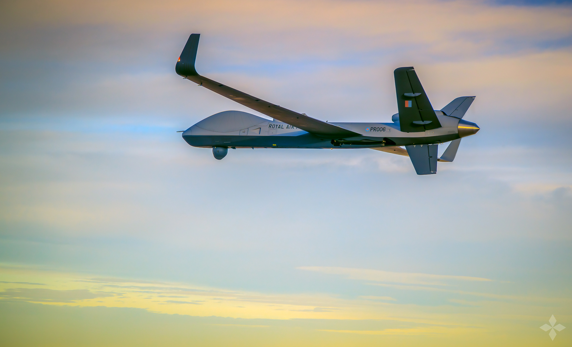 Royal Air Force Protector drone in flight