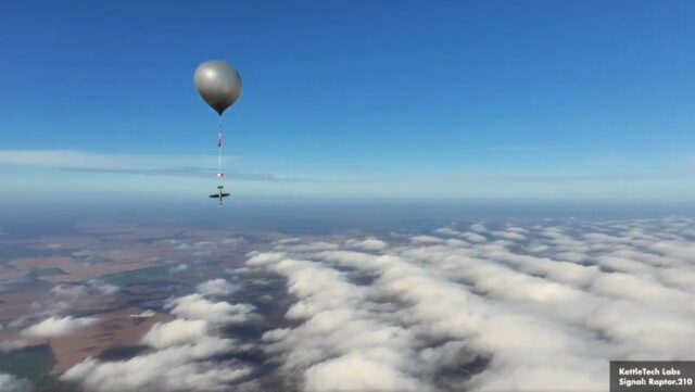 KettleTech Labs balloon carrying Hornet drone