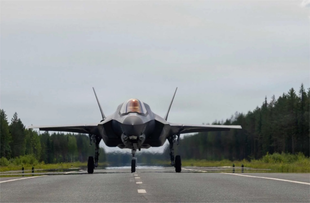 U.S. Marine F-35B Fighter jets Land on Finnish Highway for First Time in NATO Exercise