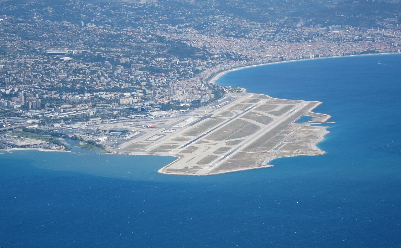 Aerial view of Nice Cote d'Azur Airport