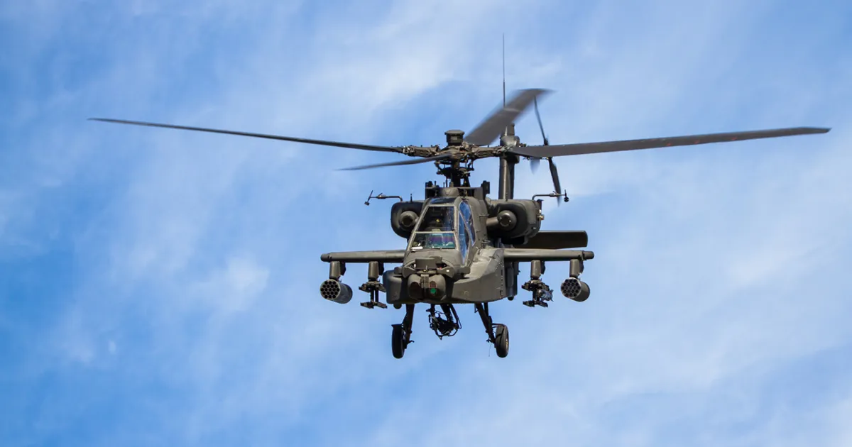 British Army Apache attack helicopter