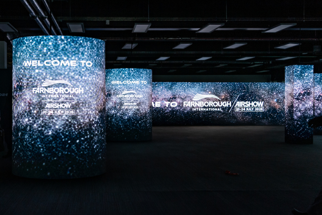 Welcome lobby at Farnborough International Airshow