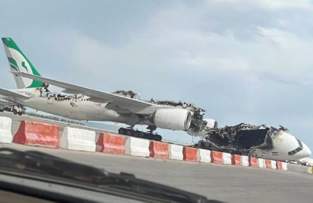 Destroyed Iran aircraft on ground