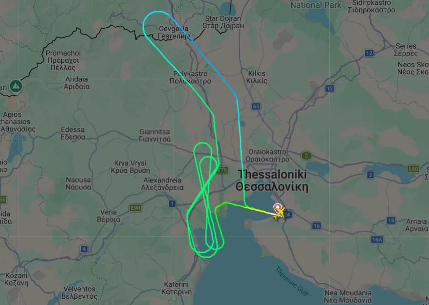 Ryanair flight route SKG