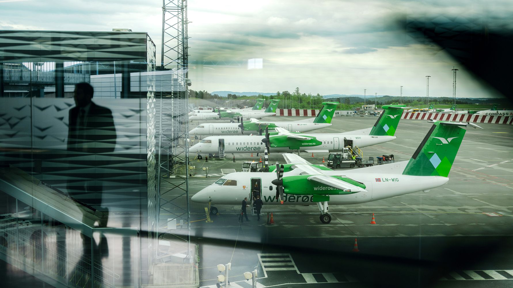 Wideroe aircraft on the apron