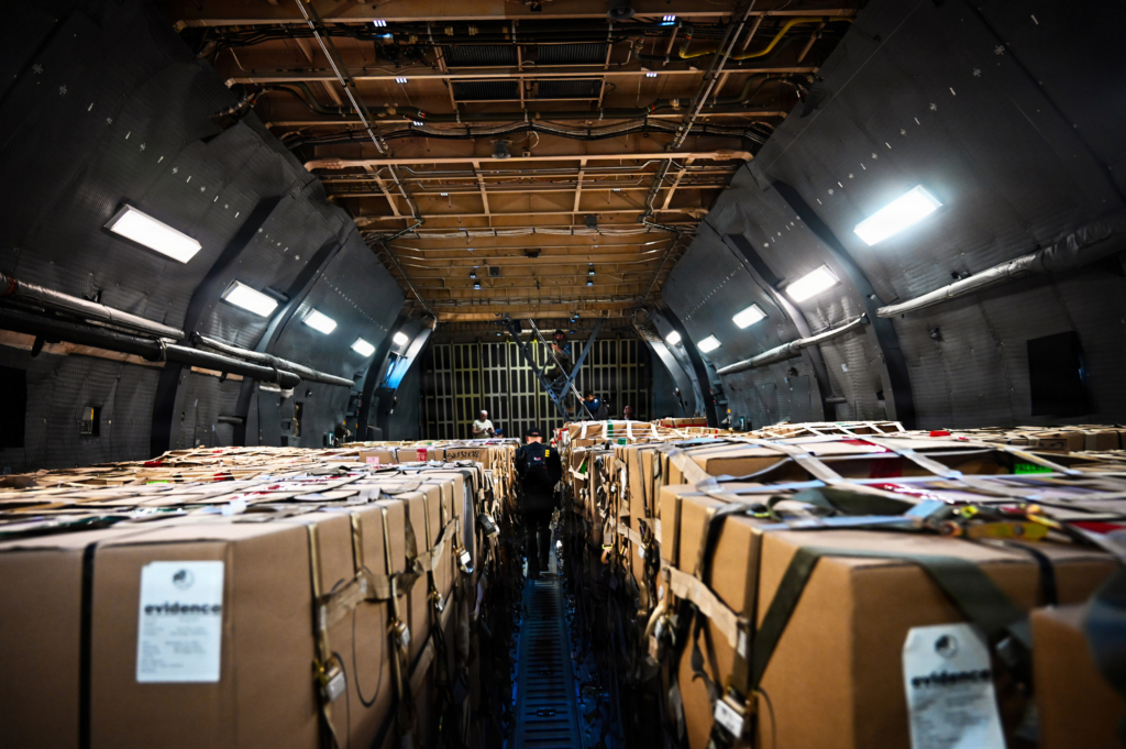 Transporting narcotics on USAF C-5M Super Galaxy