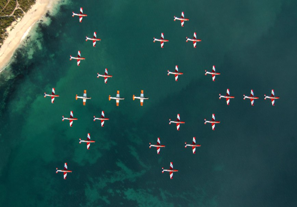Pilatus PC-9 trainer RAAF in formation
