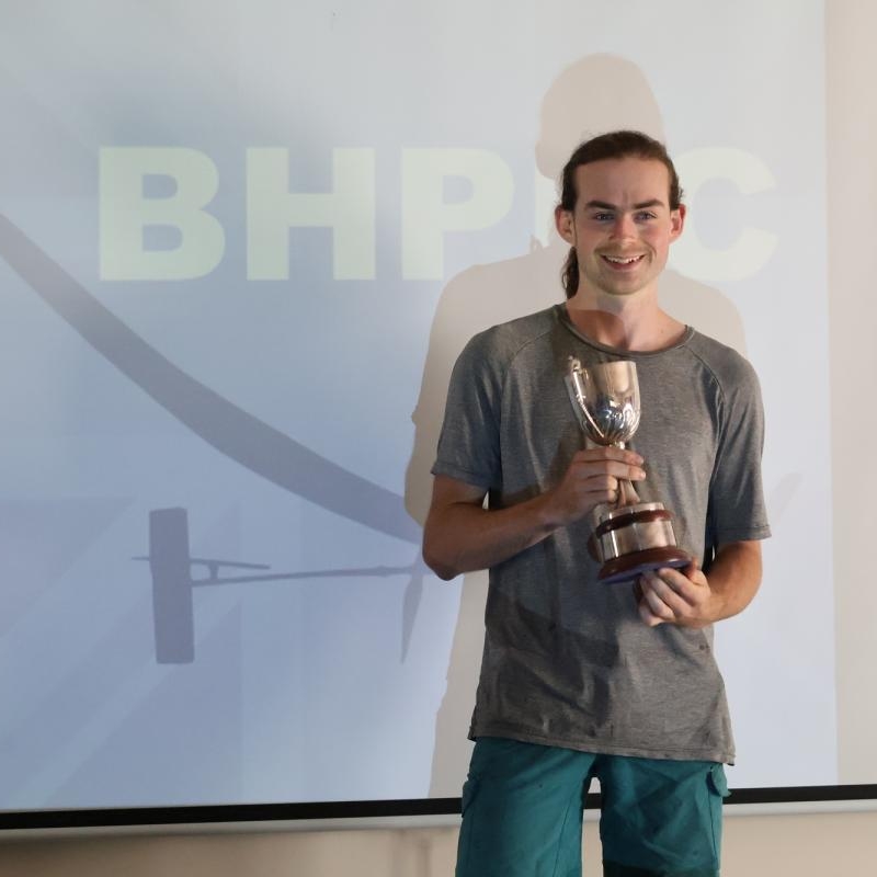 Pilot Leith Bowman with the Icarus Cup by BHPFC