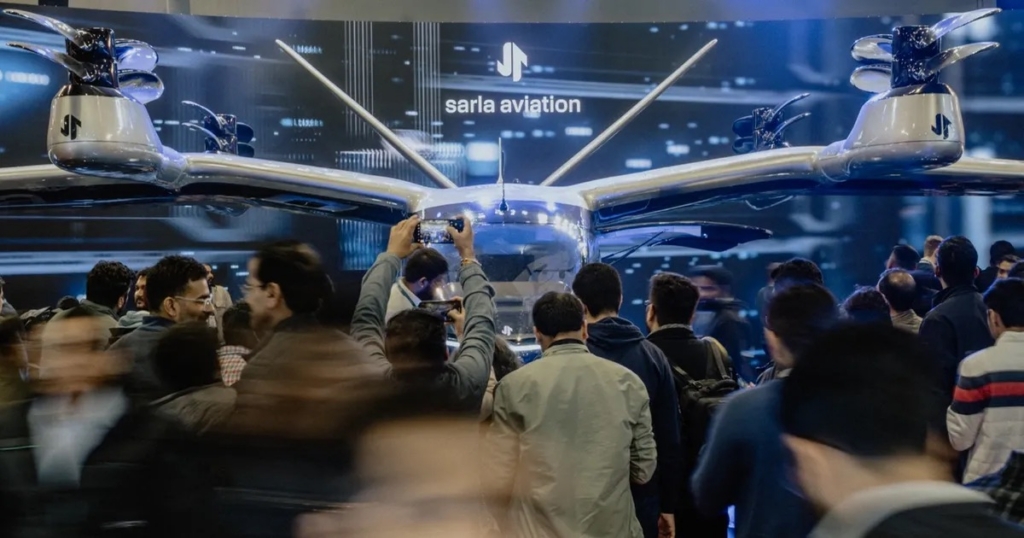 Sarla Aviation eVTOL on display at Bharat Mobility expo