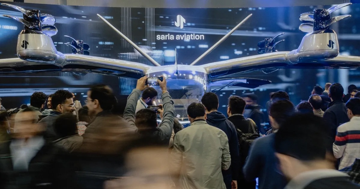 Sarla Aviation eVTOL on display at Bharat Mobility expo