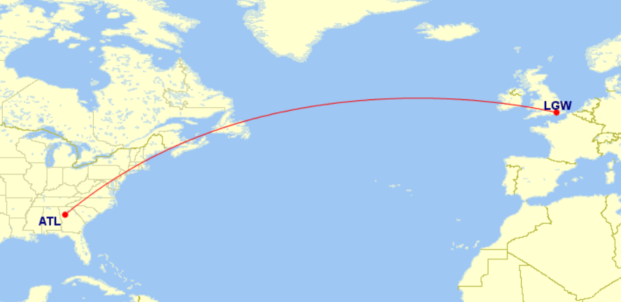 Norse Atlantic LGW-ATL flight