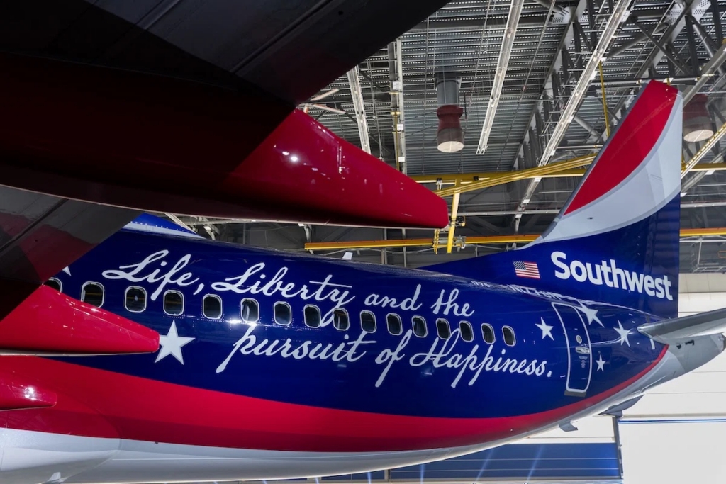 SOuthwest Airlines America 250 airline livery