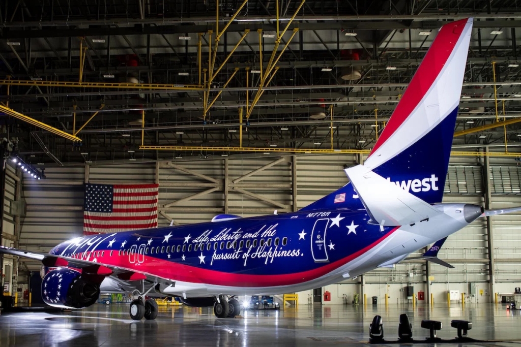 SOuthwest Airlines America 250 airline livery