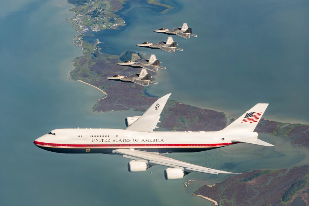 US Air Force Air FOrce One bridge aircraft