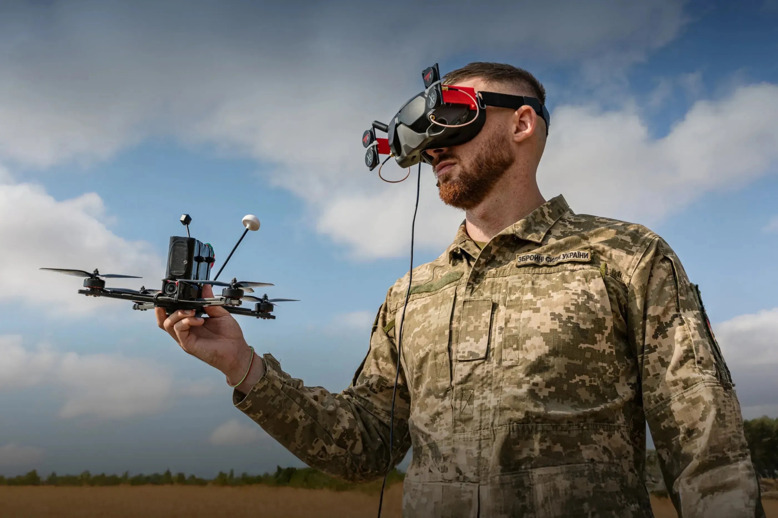 Ukraine soldier with FPV drone