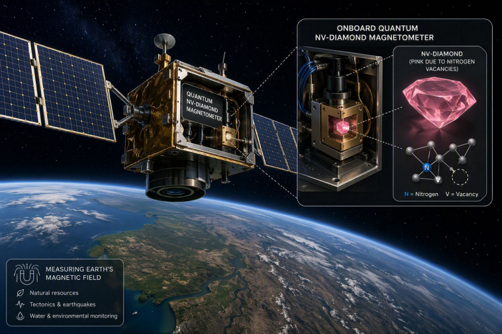 Quantum magnetometre for studying earths magnetic field