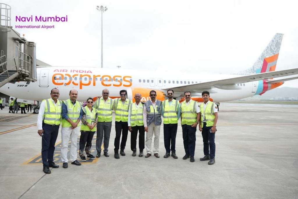 Air India Express operated the first international flight from Navi Mumbai airport