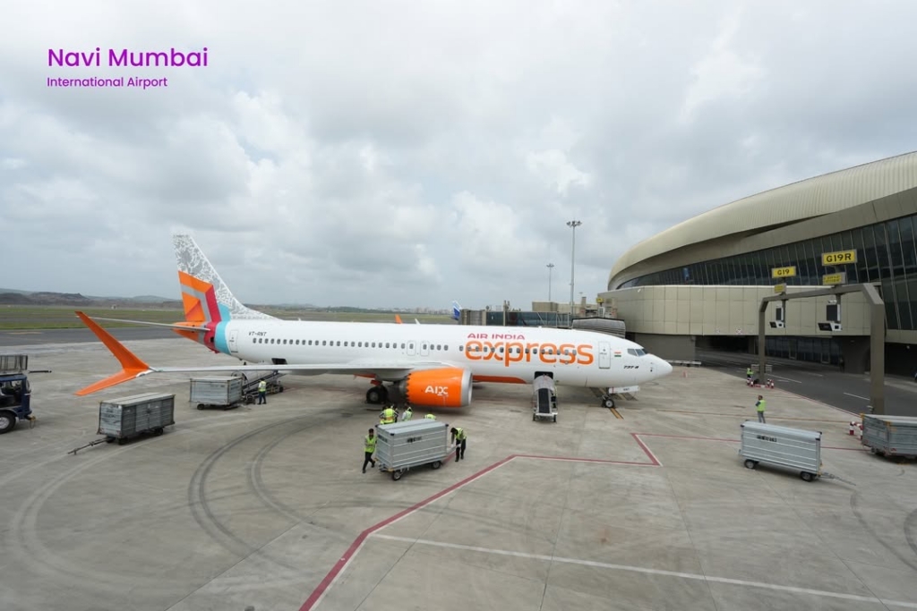 Air India Express operated the first international flight from Navi Mumbai airport