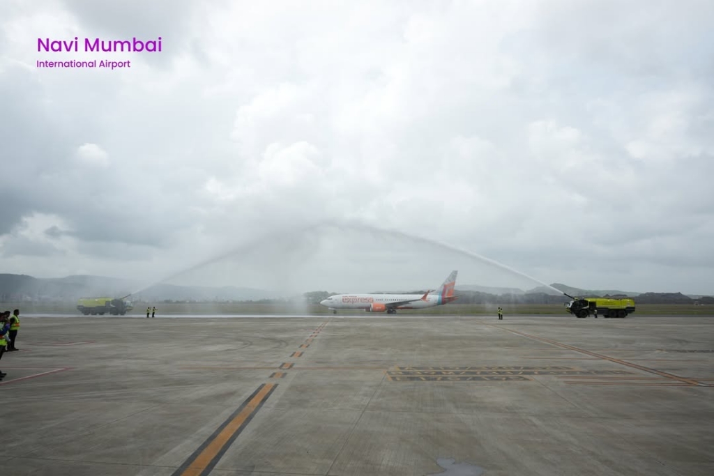 Air India Express operated the first international flight from Navi Mumbai airport